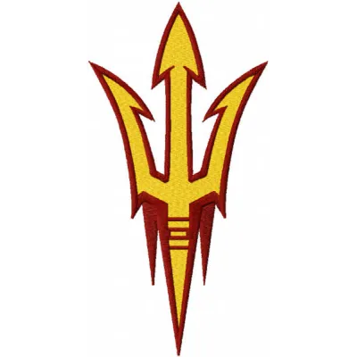 Arizona State Sun Devils Primary Logo embroidery design showcased on a vibrant background for stitching projects.