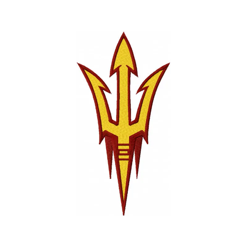 Arizona State Sun Devils Primary Logo embroidery design showcased on a vibrant background for stitching projects.