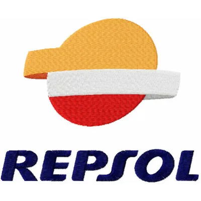 Repsol embroidery design showcasing a vibrant stitched motif ideal for auto and moto enthusiasts.