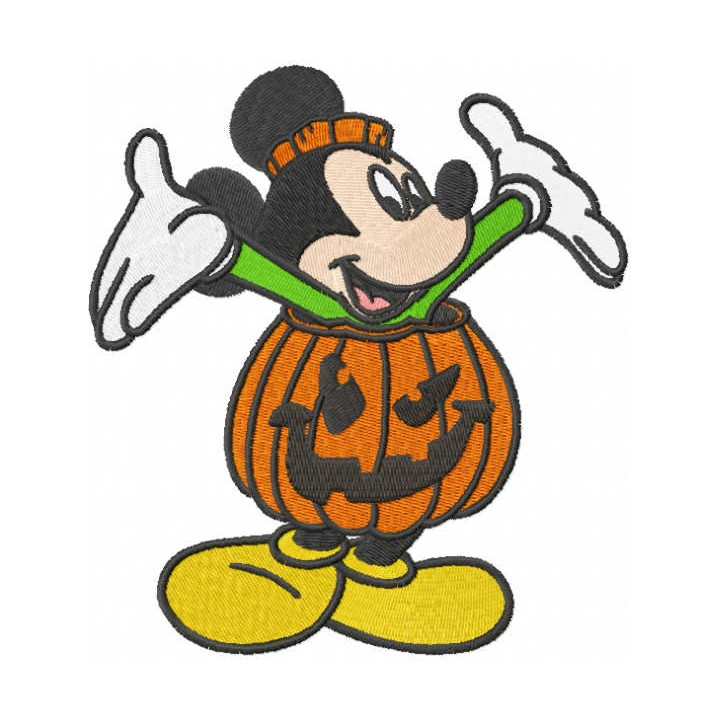 Mickey pumpkin embroidery design - Embroidery Design
