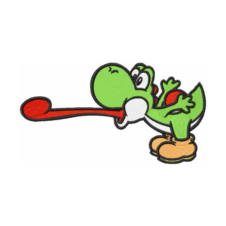 Playing Yoshi embroidery design - Embroidery Design