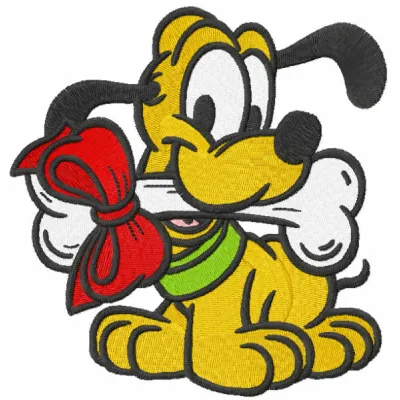 Adorable Baby Pluto embroidery design showcasing a playful stitched motif, perfect for baby onesies and blankets.