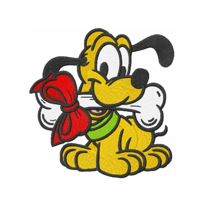 Adorable Baby Pluto embroidery design showcasing a playful stitched motif, perfect for baby onesies and blankets.