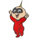 Baby Jack Jack embroidery design from The Incredibles, showcasing a fun and playful stitched motif for baby items.