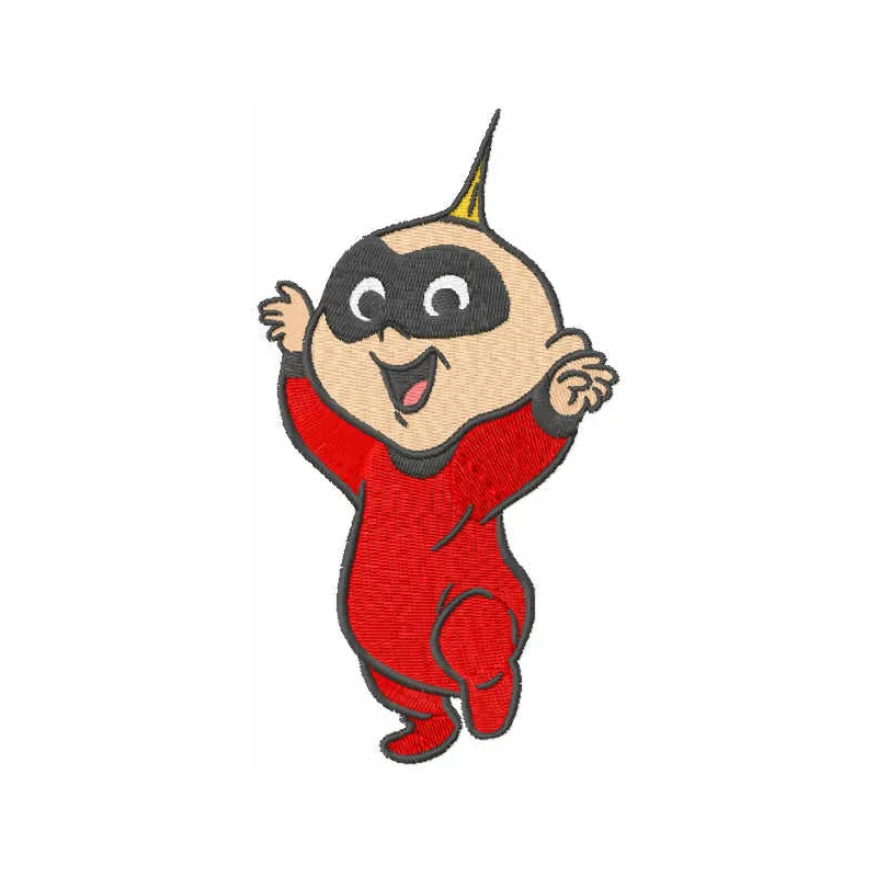 Baby Jack Jack embroidery design from The Incredibles, showcasing a fun and playful stitched motif for baby items.