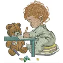 Preview of the First Drawing embroidery design featuring a charming baby motif for delightful stitching projects.