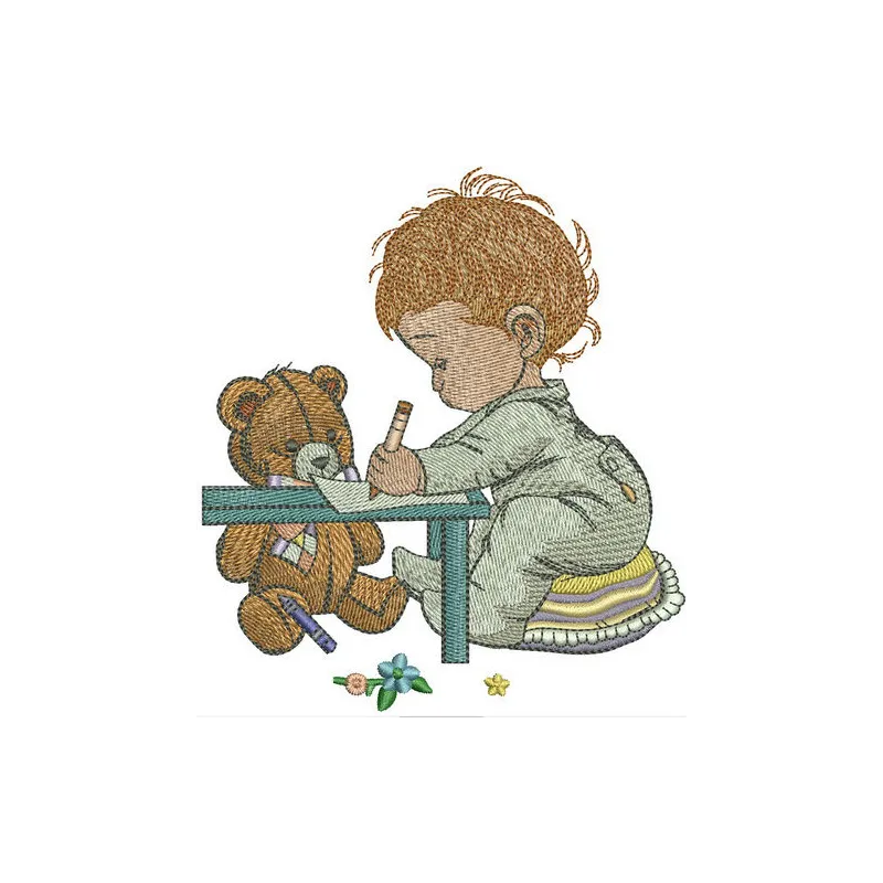 Preview of the First Drawing embroidery design featuring a charming baby motif for delightful stitching projects.