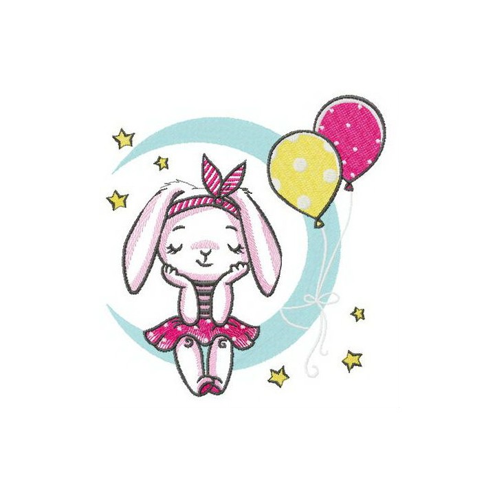 Bunny's birthday party embroidery design - Embroidery Design