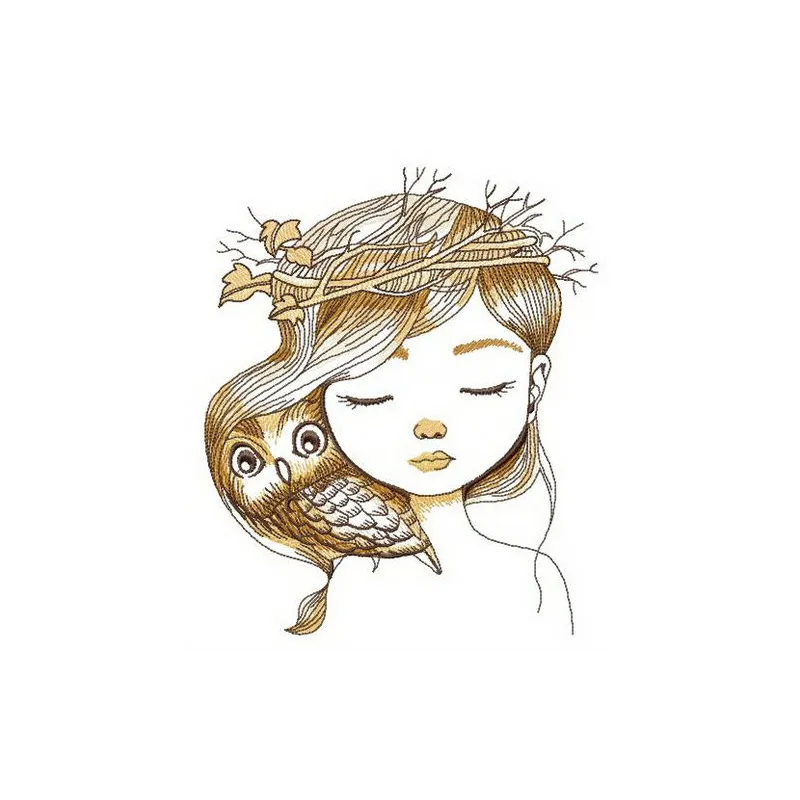 Tender friendship embroidery design showcasing a warm and inviting stitched motif, perfect for girls and women.