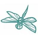 Flying dragonfly embroidery design showcasing intricate stitching patterns for nature-themed projects.