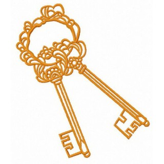 Golden keys embroidery design - Embroidery Design