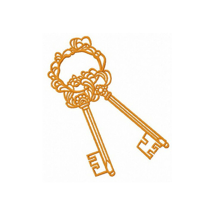 Golden keys embroidery design - Embroidery Design