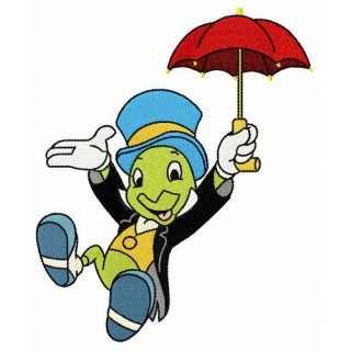 Jiminy Cricket embroidery design - Embroidery Design