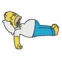 Homer Simpson sleeping embroidery design, showcasing a fun and whimsical stitched motif for creative projects.