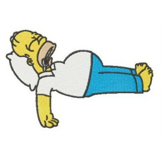 Homer sleeping embroidery design - Embroidery Design