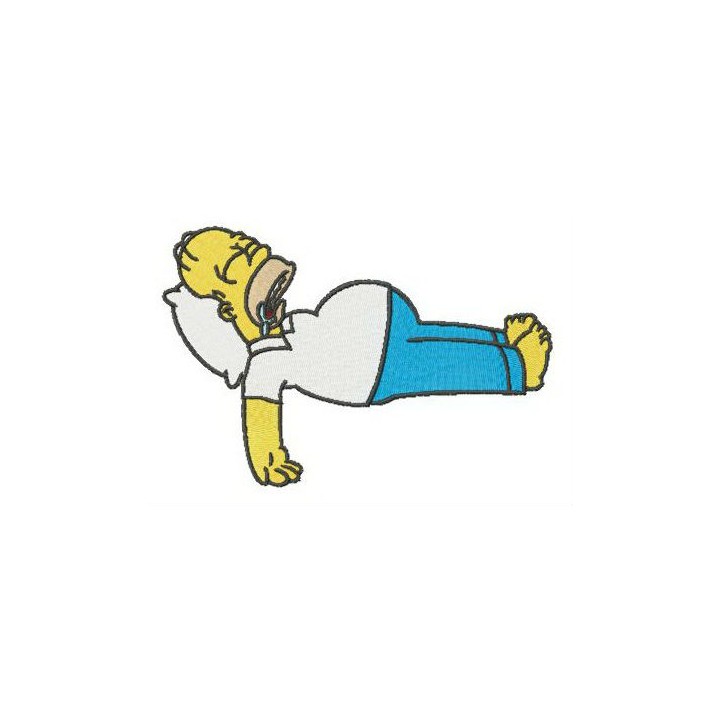 Homer sleeping embroidery design - Embroidery Design