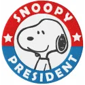 Snoopy president embroidery design featuring the beloved character in a presidential pose, ideal for fun stitching projects.