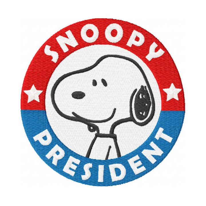 Snoopy president embroidery design - Embroidery Design