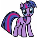 Twilight Sparkle embroidery design featuring a vibrant and whimsical My Little Pony character for stitching.