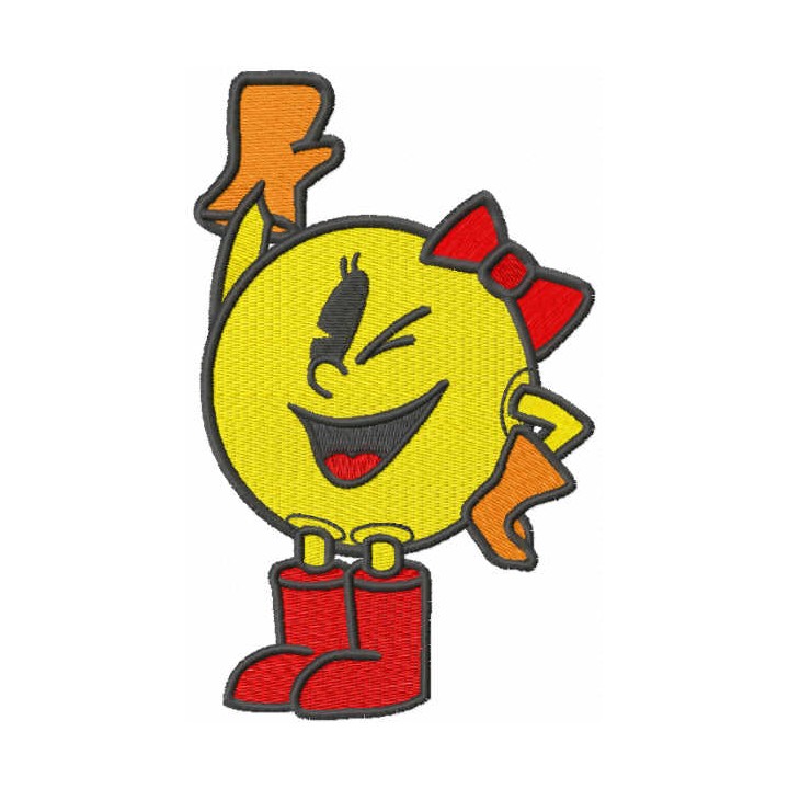 Pacman girl embroidery design - Embroidery Design
