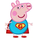 Pig hero embroidery design featuring a playful character from the Peppa Pig collection, perfect for kids' apparel.
