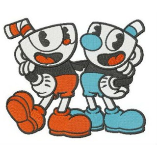 Cuphead and Mugman embroidery design - Embroidery Design
