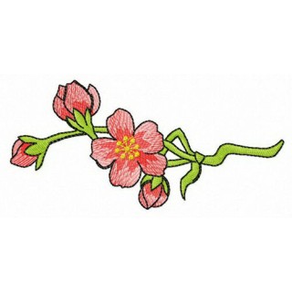 Pink wild rose flower embroidery design - Embroidery Design