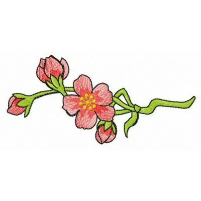 Preview of a pink wild rose flower embroidery design, showcasing intricate floral details for various stitching projects.