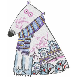Polar bear patterned embroidery design - Embroidery Design