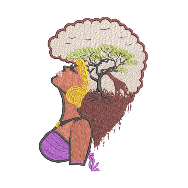 Africa woman embroidery design - Embroidery Design