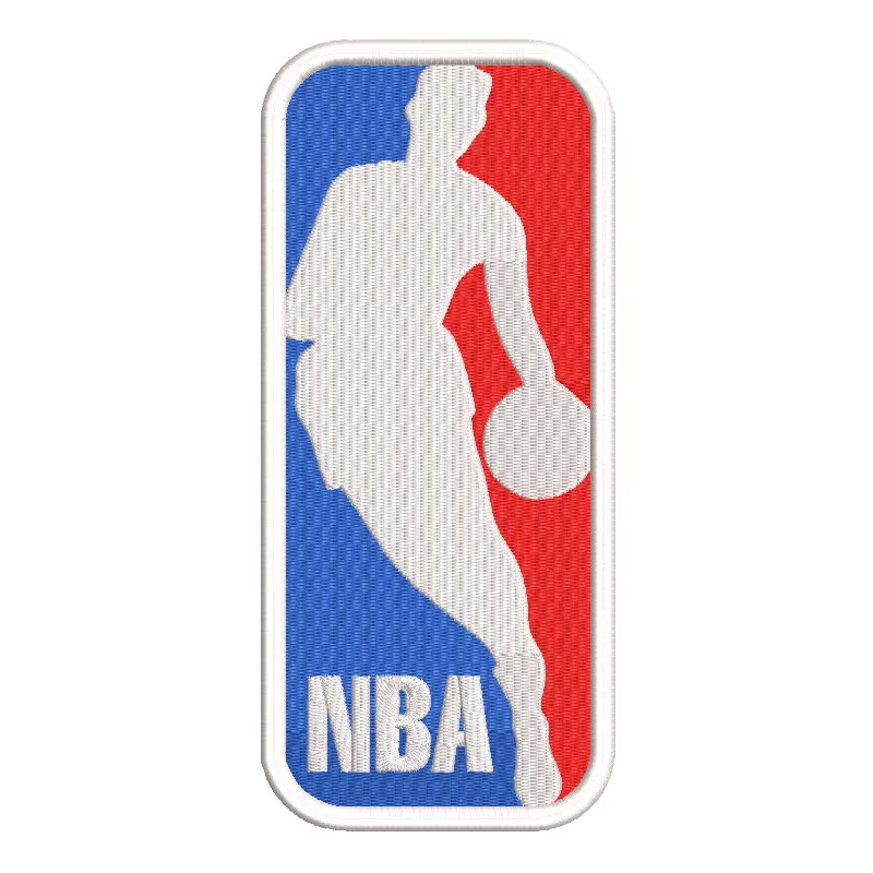 NBA logo frame embroidery design showcasing a basketball theme, perfect for stitching on sports apparel and accessories.