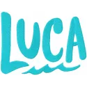 Luca movie logo embroidery design preview showcasing vibrant stitching patterns for creative projects.