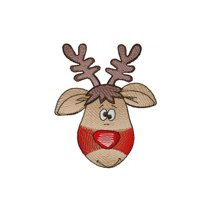 Happy Christmas deer embroidery design - Embroidery Design
