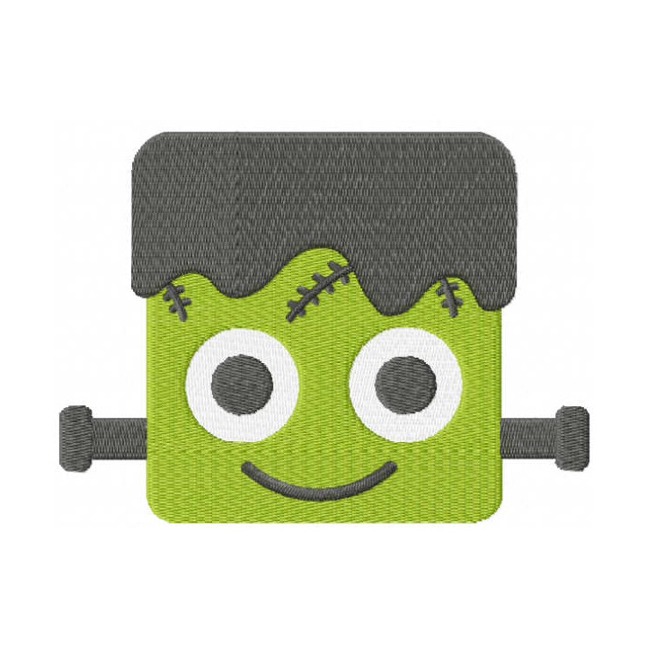 Frankenstein halloween monster face embroidery design - Embroidery Design
