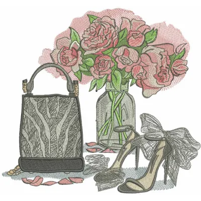 Preview of 'All the Best for You' embroidery design showcasing a stylish stitched motif for fashion accessories.