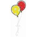 Spotted balloons embroidery design featuring colorful balloons ideal for holiday-themed projects.