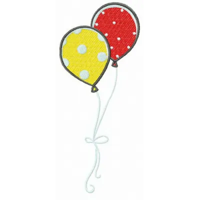 Spotted balloons embroidery design featuring colorful balloons ideal for holiday-themed projects.
