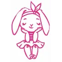 Bunny girl embroidery design featuring a cute rabbit character, perfect for stitching on t-shirts and baby onesies.