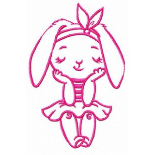 Bunny girl embroidery design - Embroidery Design