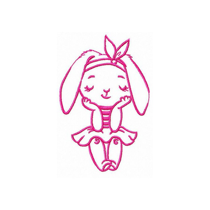 Bunny girl embroidery design - Embroidery Design