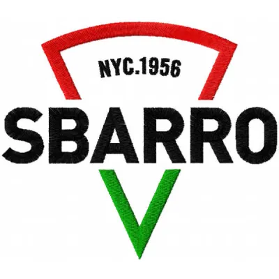 Embroidery design of the Sbarro logo for stitching on apparel and accessories.