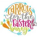 Embroidery design featuring carrots, perfect for Easter bunny decor projects, showcasing vibrant stitched motifs.