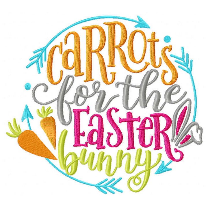Carrots for Easter bunny decor embroidery design - Embroidery Design