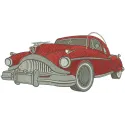 Vintage Buick embroidery design showcasing classic car details, ideal for stitching on apparel and accessories.
