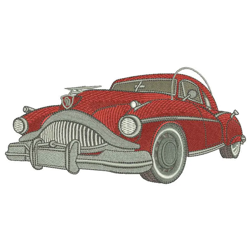 Vintage Buick embroidery design showcasing classic car details, ideal for stitching on apparel and accessories.