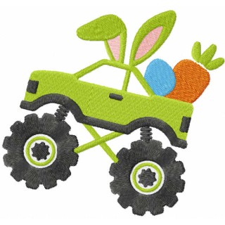 Easter Monster truck embroidery design - Embroidery Design
