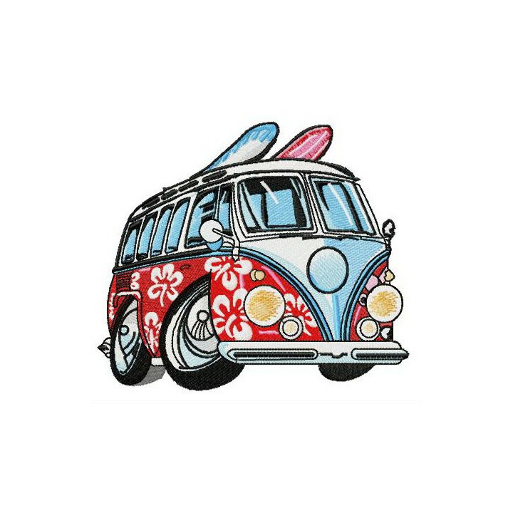 Aloha van embroidery design - Embroidery Design