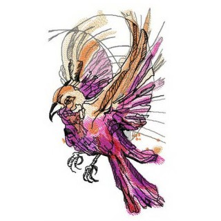 Pink firebird embroidery design - Embroidery Design