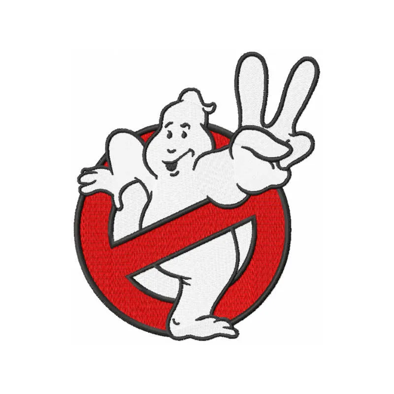 Ghostbuster victory embroidery design showcasing a fun and playful motif for stitching on apparel or accessories.