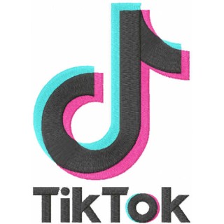 Tik Tok full logo embroidery design - Embroidery Design